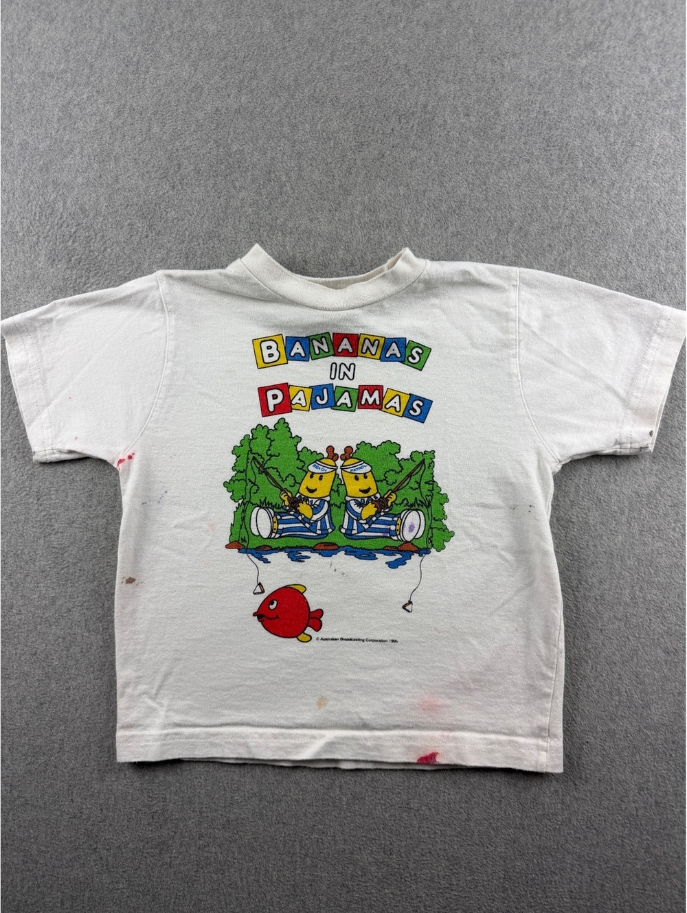 Vintage 1996 Bananas In Pajamas Shirt 3T Mighty Characters Kids Tee 90s ABC